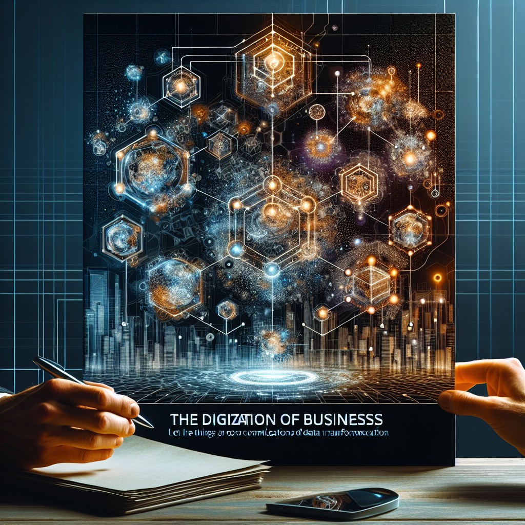 Image de couverture représentant la digitalisation des entreprises, avec éléments graphiques de technologie moderne.