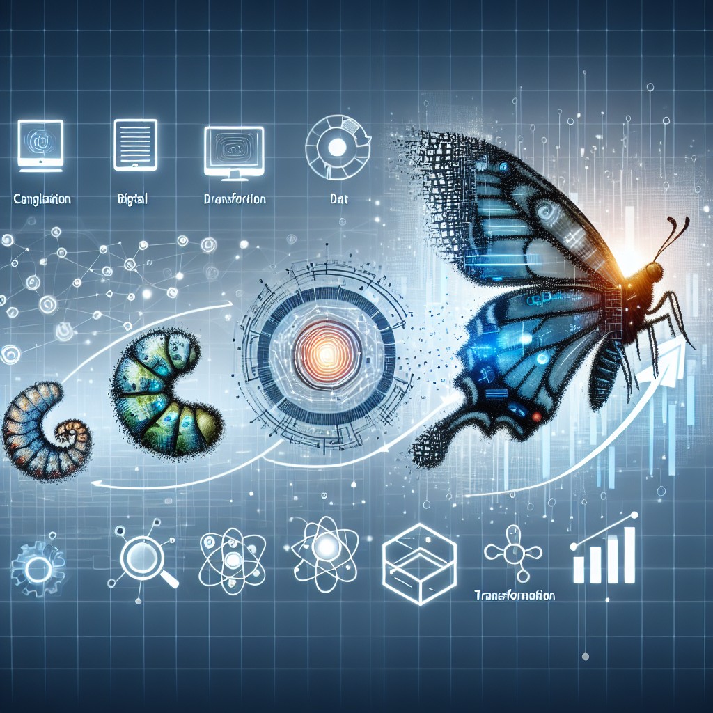 Image représentant la transformation numérique avec des éléments d'intelligence artificielle et de machine learning