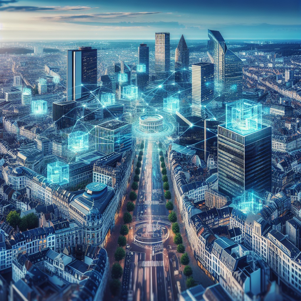 Vue aérienne captivante de Bruxelles, illustrant son rôle de hub digital européen.