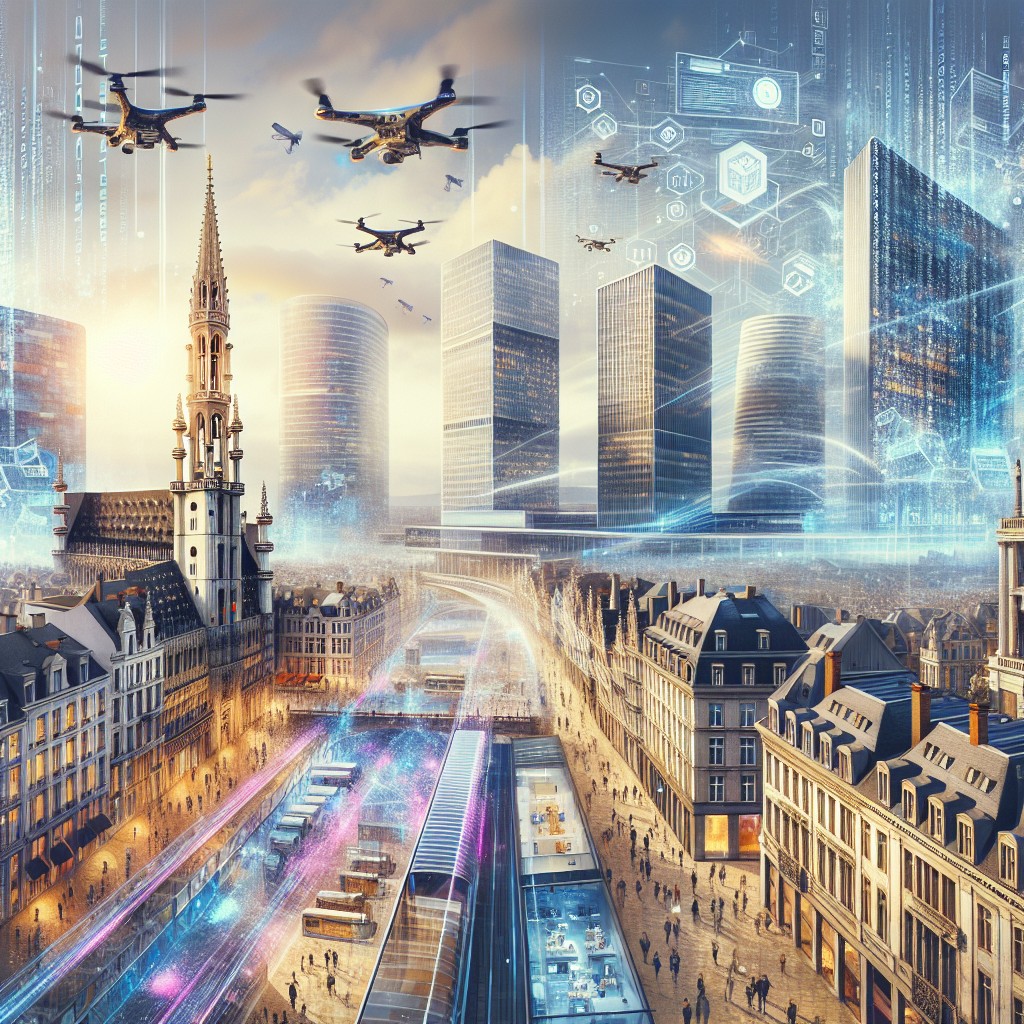 Vue panoramique de Bruxelles illustrant l'effervescence numérique et l'innovation technologique