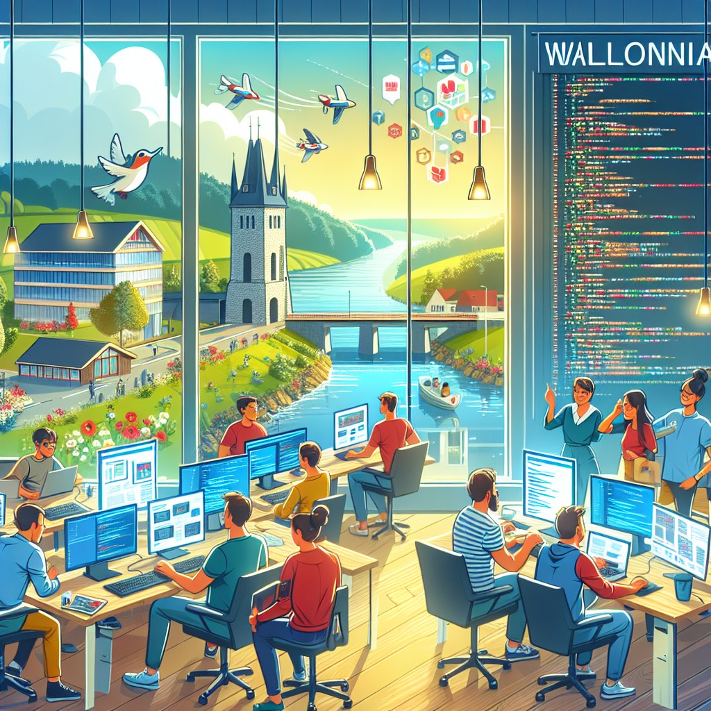 Image de couverture illustrant une entreprise en Wallonie travaillant sur son site internet avec une agence web.