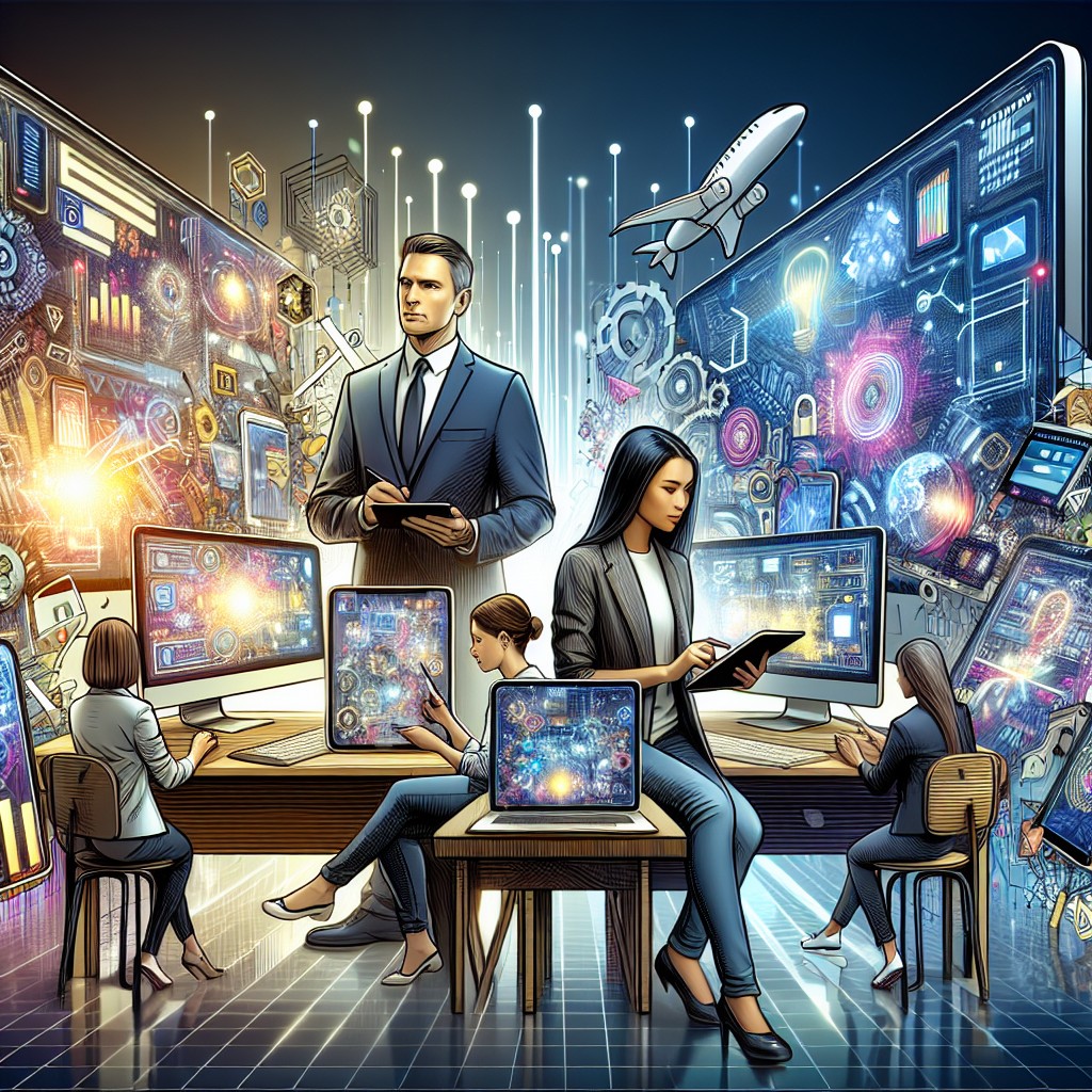 Couverture illustrant l'innovation technologique dynamique dans le marketing digital