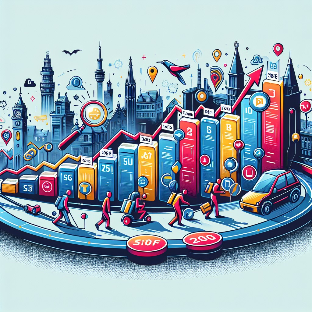 Une illustration dynamique représentant l'évolution du SEO Mobile, adaptée au marché belge.