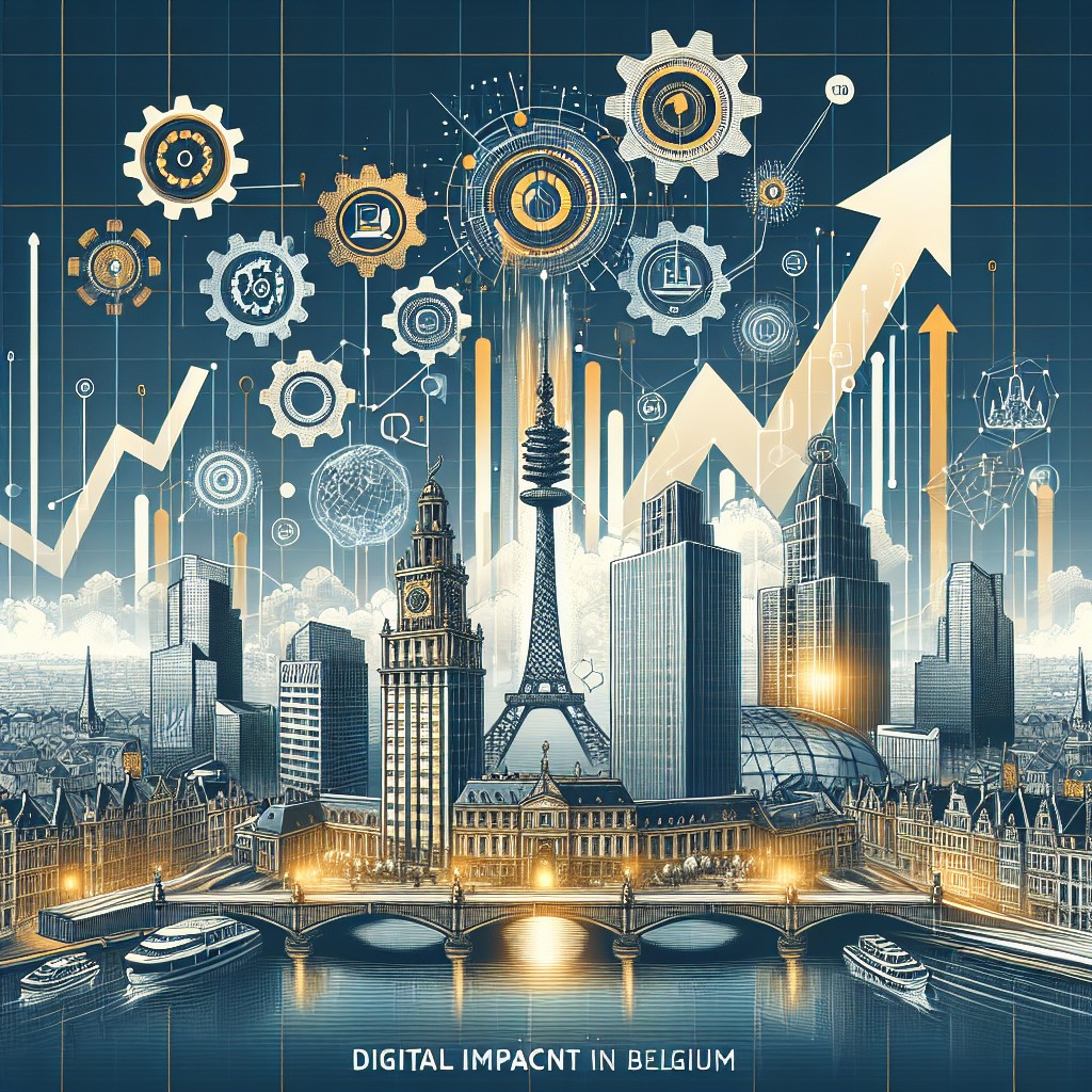 Couverture mettant en valeur l'impact numérique d'Innovaplus en Belgique, avec des éléments de transformation digitale et de réussite en affaires.