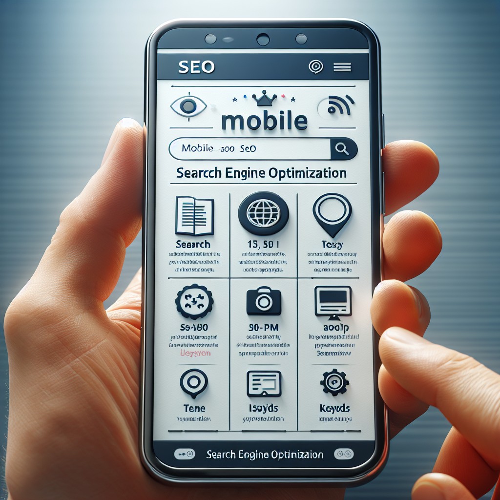 Un smartphone montrant un site web optimisé pour une navigation mobile, symbolisant le SEO mobile.