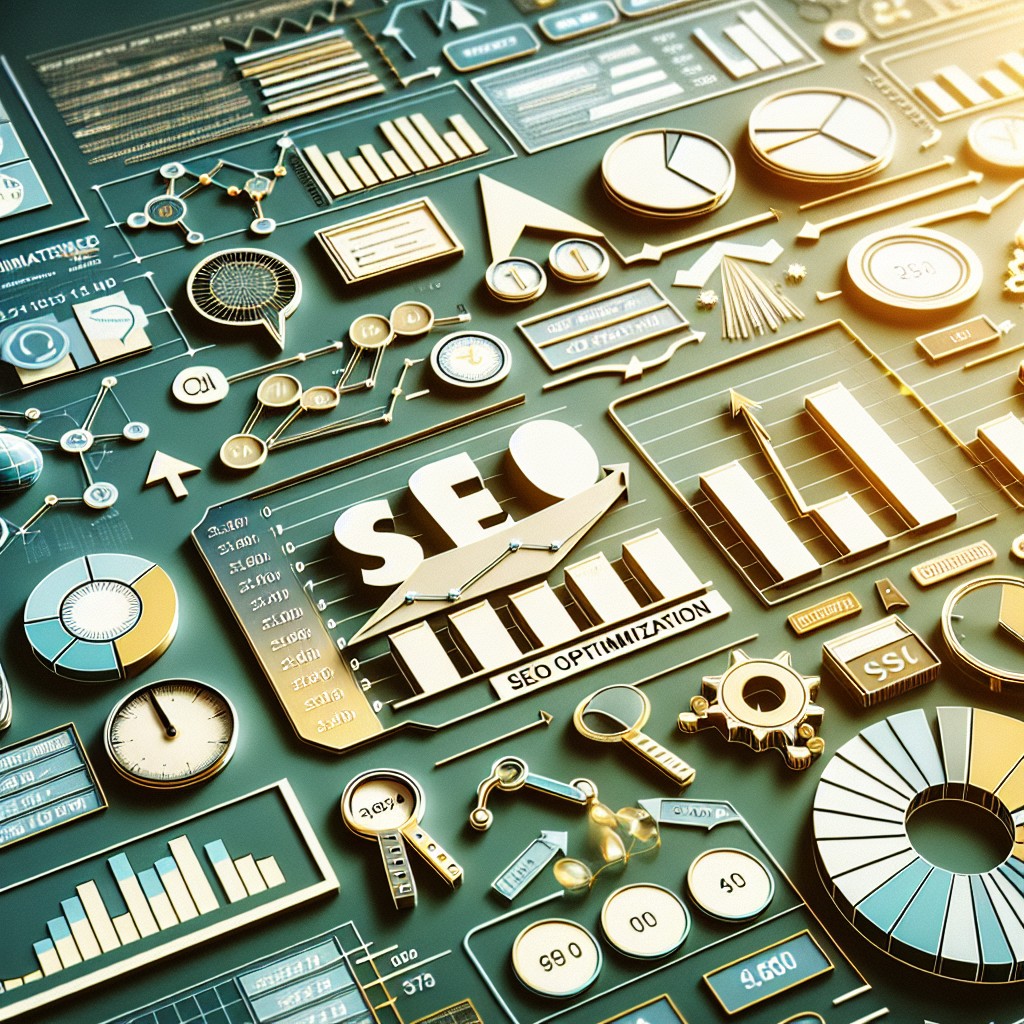 Vue professionnelle de l'optimisation SEO avec des graphiques de croissance, illustrant l'importance de l'optimisation pour les moteurs de recherche.