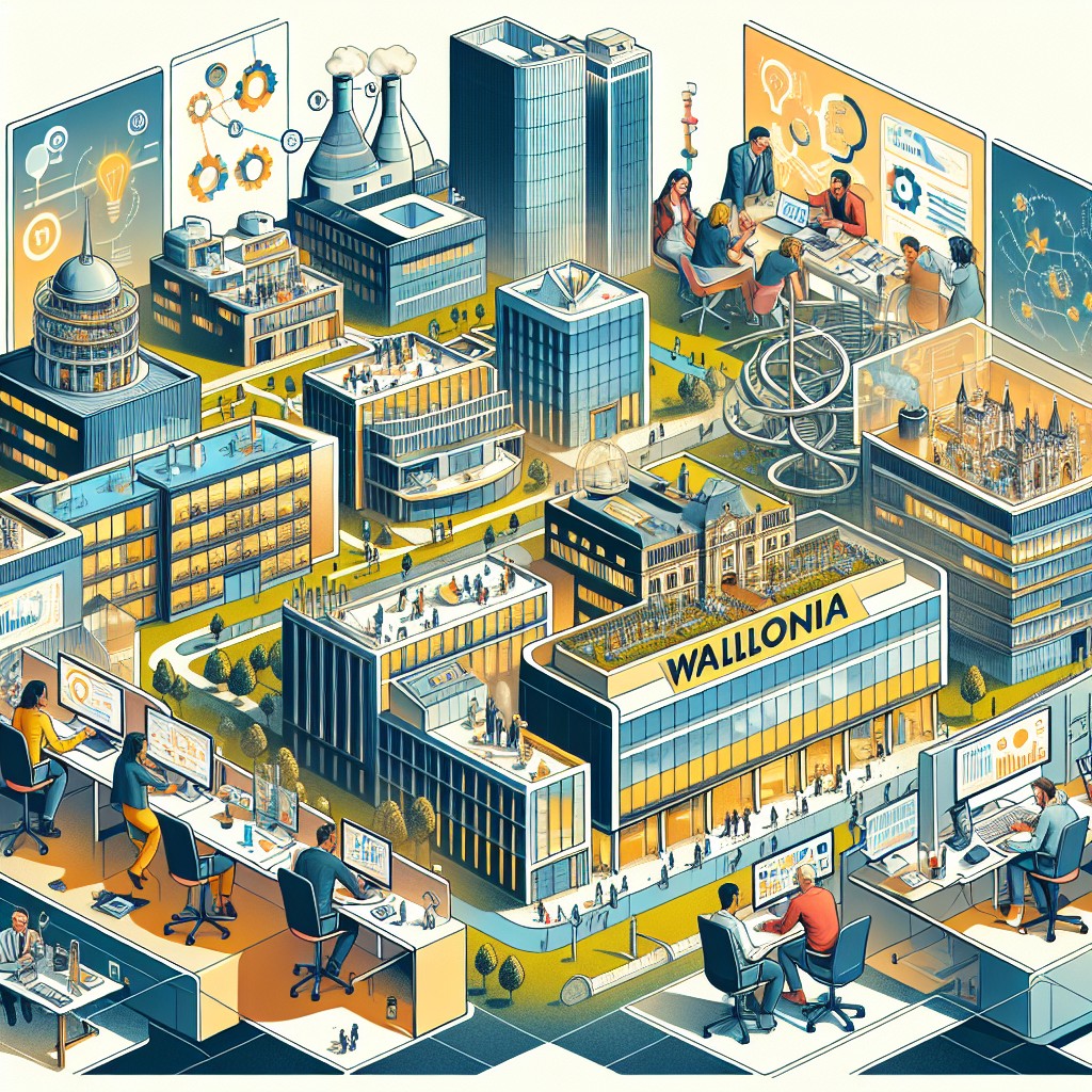 Image de la Wallonie montrant des centres de recherche et des startups innovantes