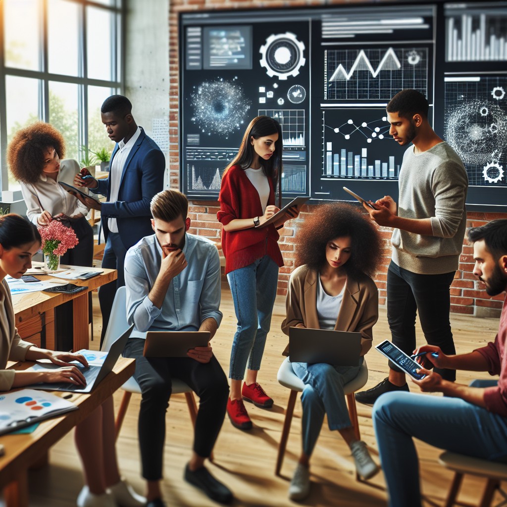 Image d'une PME en train de développer sa stratégie digitale avec des outils modernes.