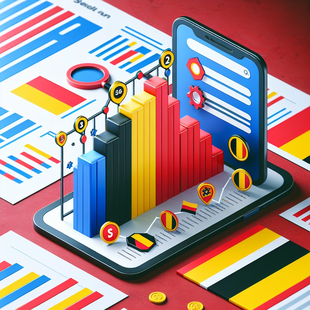 Image de couverture présentant des graphiques SEO et des drapeaux belges pour symboliser le marché spécifique.