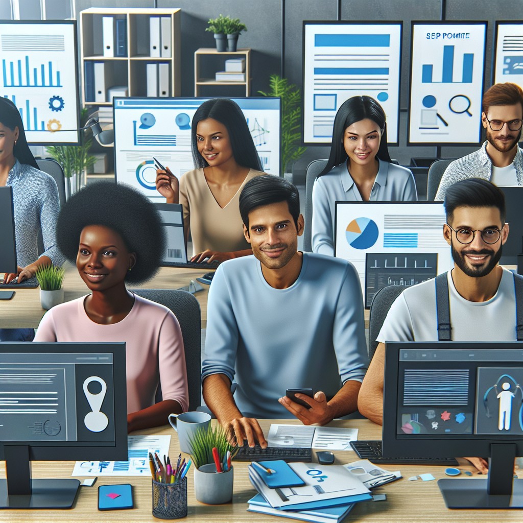 Une PME travaillant sur l'optimisation de son site web à l'aide de divers outils et analyses de données.