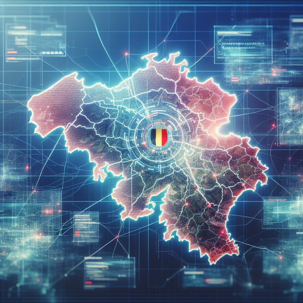 Image de couverture montrant une carte de la Belgique avec des éléments digitaux intégrés
