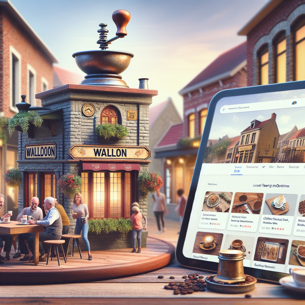 Représentation d'une entreprise wallonne bénéficiant d'une présence en ligne optimisée grâce au référencement local.