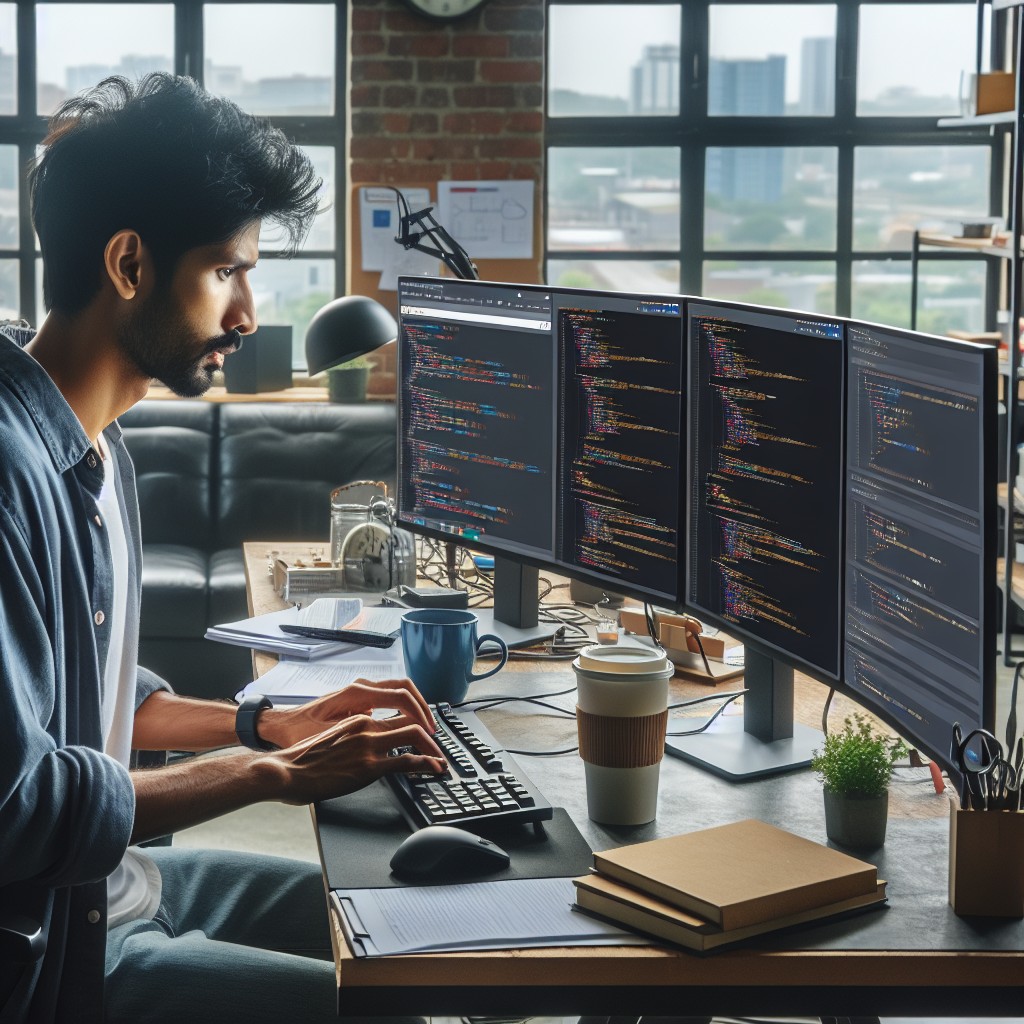 Image d'un professionnel du SEO optimisant un site web industriel