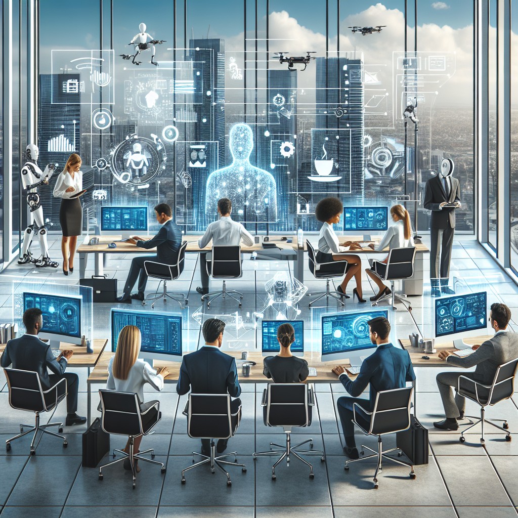 Image illustrant la transition digitale dans les entreprises modernes, avec technologie numérique intégrée.