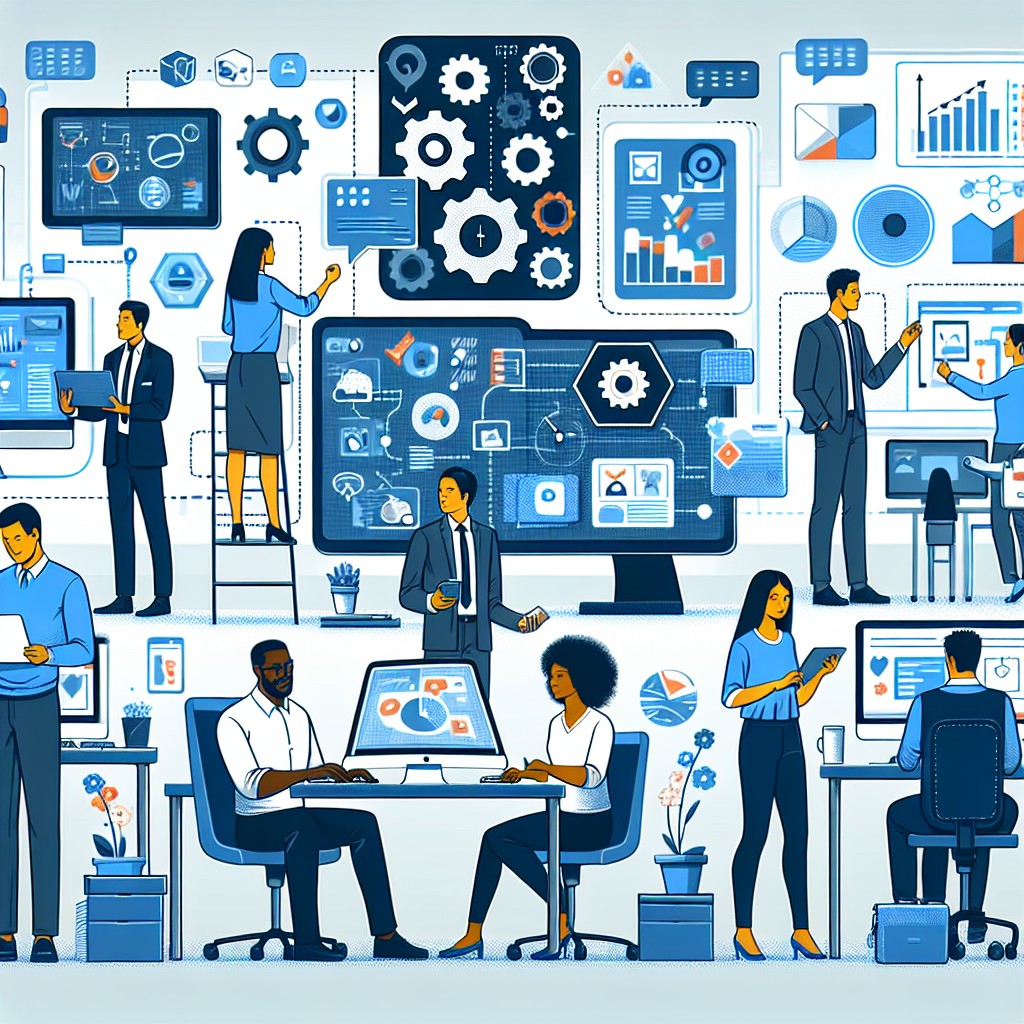 Illustration d'une PME intégrant des outils numériques dans sa transformation digitale.