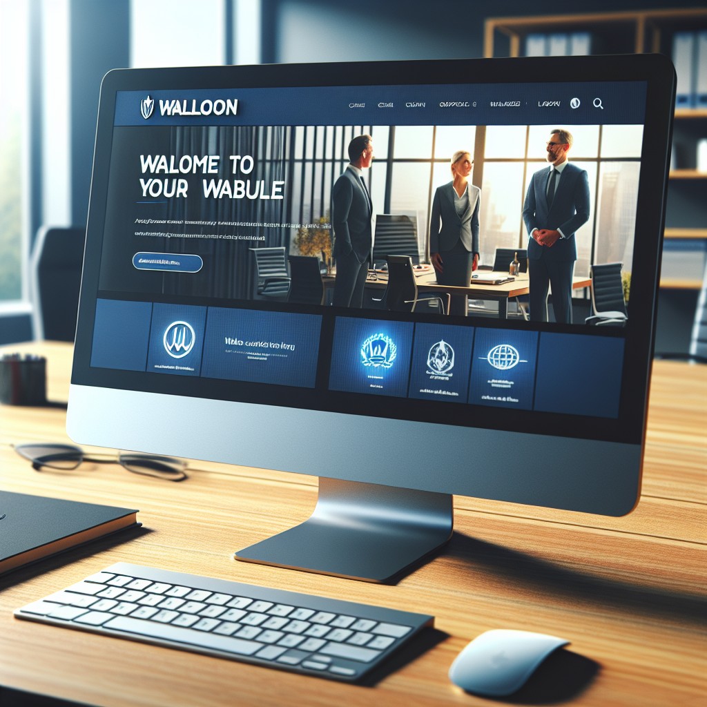 Image de couverture représentant une entreprise wallonne en ligne avec son site web sur un écran d'ordinateur.